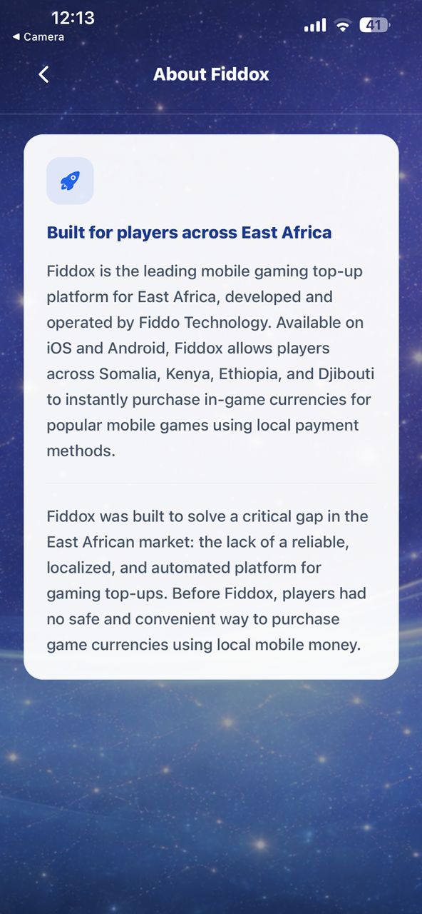 Fiddox app screen