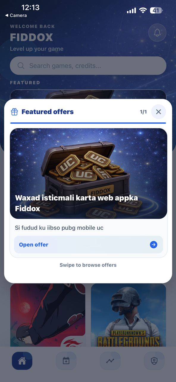 Fiddox app screen